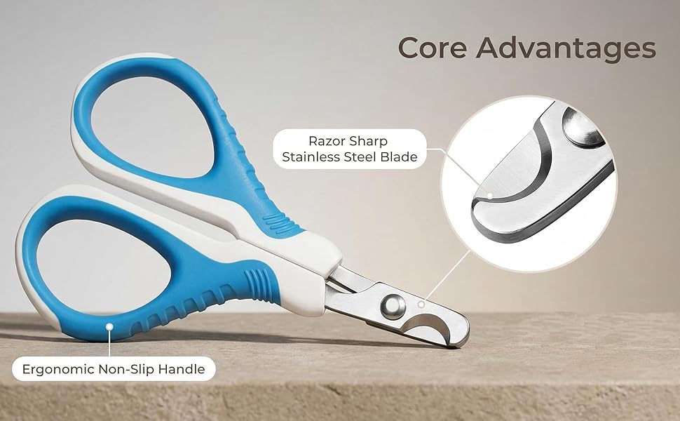 gonicc Professional Pet Nail Clippers and Trimmer - Best for Cats, Small Dogs and Any Small Pets. Sharp Angled Blade Pet Nail Trimmer Scissors.