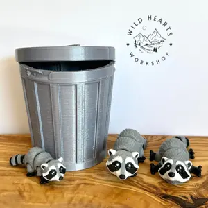 Trash Can Family - Fidget Critters (Raccons, Opossums, Skunks) Decor Gift Set
