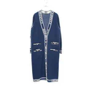 Pre-owned CHANEL Cashmere Small Leather Goods Coco Mark Long Cardigan