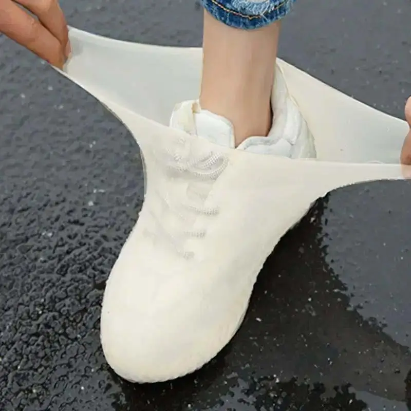 Silicone Waterproof Shoe Cover, 1 Pair Durable Thick Reusable Non-slip Rain Boots, Rainy Day Shoe Cover for Outdoor Use, Travel Essentials