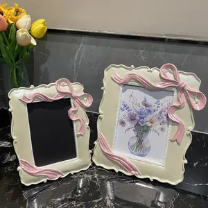 8" & 10" Pearl Glossy Resin Photo Frame with Elegant Bow Design - Vertical Rectangular Tabletop Frame for Weddings, Anniversaries, Birthdays, Home Decor - Durable Polished Finish & Romantic Love Theme Keepsake, Wedding Decor, Decorative Emb
