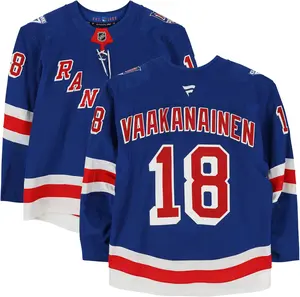 Urho Vaakanainen New York Rangers Game-Used #18 Blue Set 2 Jersey from the 2025-26 NHL Season - Fanatics Authentic Certified