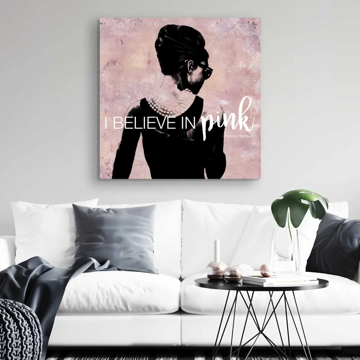 Begin Home Decor C1RC3232KZIT0A 32 x 32 in. I Believe in Pink - Romantic Pink Canvas for Home Decor