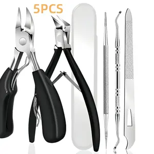 5pcs stainless steel pedicure pliers set with box,including claw pliers,nail file,nail clipper,nail art tools,pedicure tools