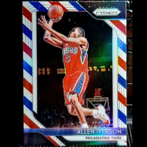 Panini Allen Iverson 2018-19 Prizm Prizms Red White and Blue #45 - Philadelphia 76ers Trading Card