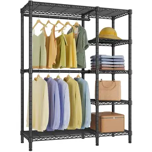 VIPEK V7 Series Garment Rack for Hanging Clothes Heavy Duty Clothes Rack with Shelves, Portable Organiser 5 Tiers Freestanding Closet Wardrobe System