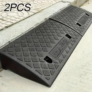 2pcs Heavy-Duty Portable Plastic Threshold Ramps with Non-Slip & Threshold - Lightweight Suitable for Sidewalks, Cars,, Motorcycles,, Pets - Ramp for Curb, Driveway, for Use for,, Housewives