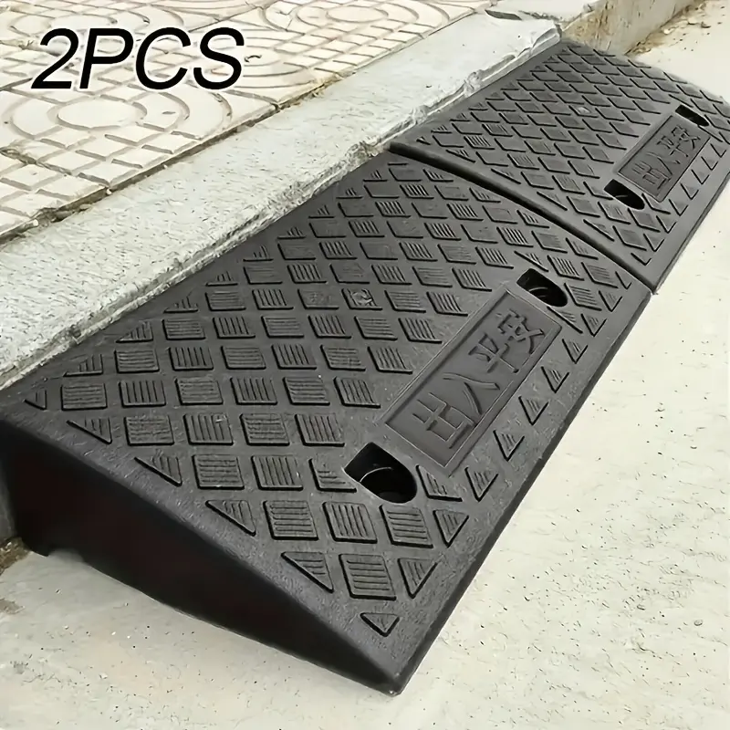 2pcs Heavy-Duty Portable Plastic Threshold Ramps with Non-Slip & Threshold - Lightweight Suitable for Sidewalks, Cars,, Motorcycles,, Pets - Ramp for Curb, Driveway, for Use for,, Housewives 2pcs Heavy-Duty Portable Plastic Threshold Ramps with Non-Slip & Threshold - Lightweight Suitable for Sidewalks, Cars,, Motorcycles,, Pets - Ramp for Curb, Driveway, for Use for,, Housewives