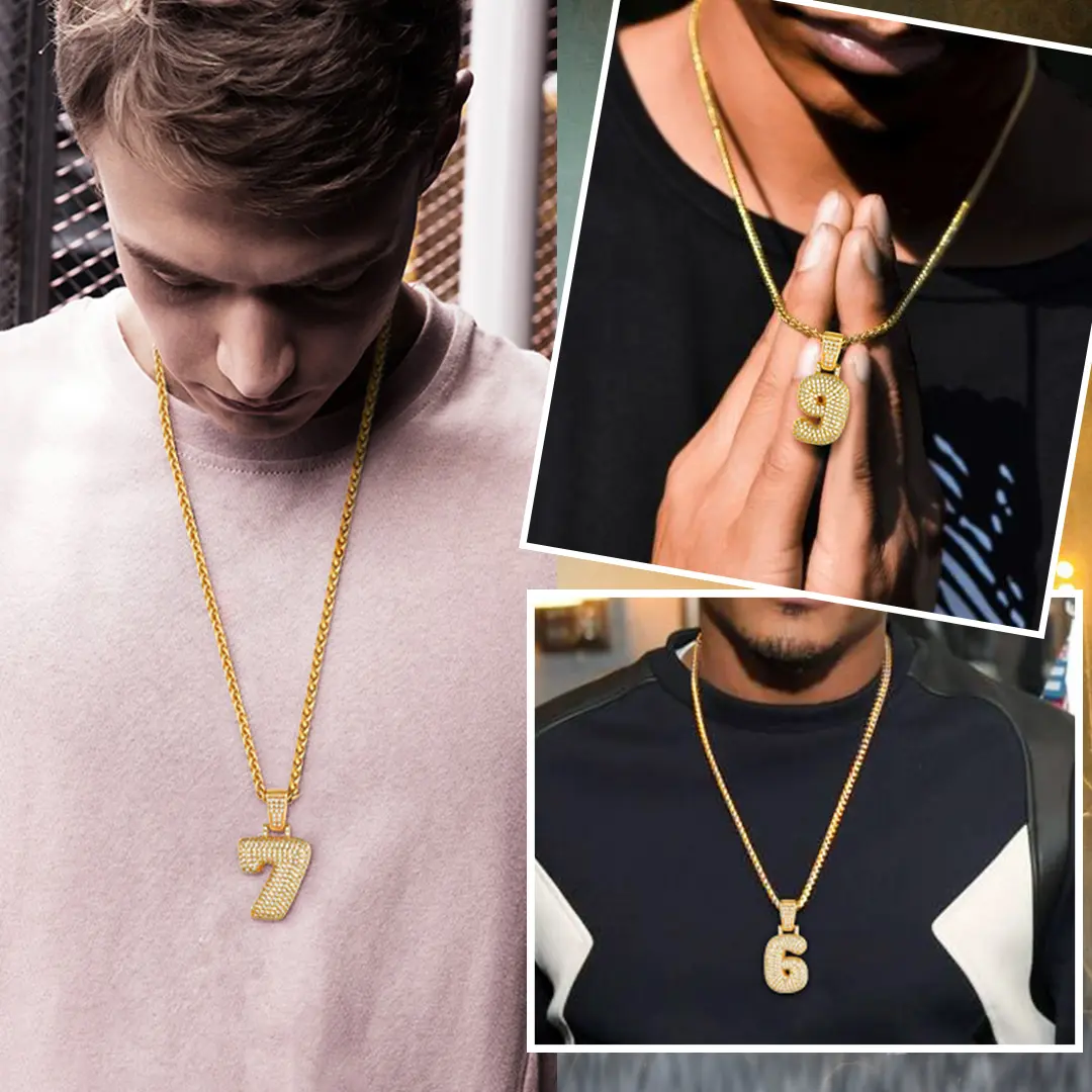 FaithHeart 0 to 9 Number Bubble Pendant Necklace for Women Men