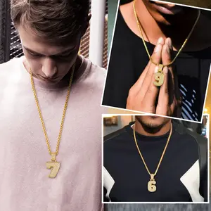 FaithHeart 0 to 9 Number Bubble Pendant Necklace for Women Men