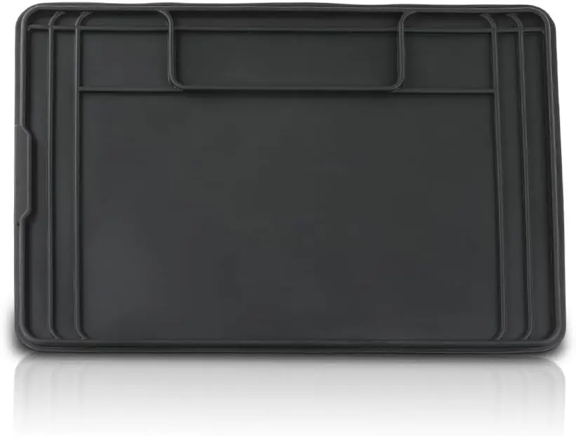 PIT66 28" x 19" SinkMat Boot Tray Waterproof Under Sink Mat for Kitchen Bathroom Durable Flexible Tray Home undersink Organizer Must Haves Black