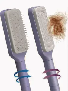 Self-Cleaning Retractable Hair Brush, Retractable Bristles, Anti-Static Hair Brush, Self-Cleaning Hair Brush, Portable Combs with Rotating Handle