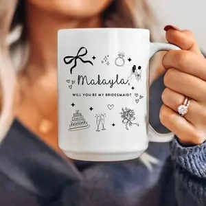 Bridesmaid Proposal Coffee Mug Maid Of Honor Bachelorette Party Cups