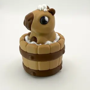 Capybara Bathtub Clicker - Adorable Capybara in Wooden Bathtub Design for Fun and Interactive Play