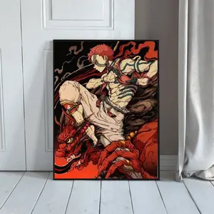 [Sale Off Up To 50%] [Unframe] Demon Slayer Poster – Akaza Upper Moon Wall Art, Kimetsu no Yaiba Anime Print, Matte Finish Poster for Otaku Room Decor
