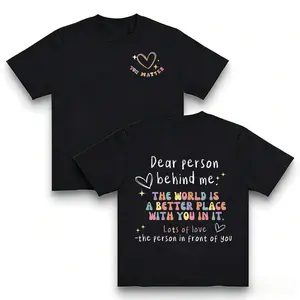 Dear Person Behind Me Double-Sided Hoodie Positive Affirmation Retro Groovy Oversized Sweatshirt Long Sleeve Casual Pullover Tee for Women Fit Aesthetic