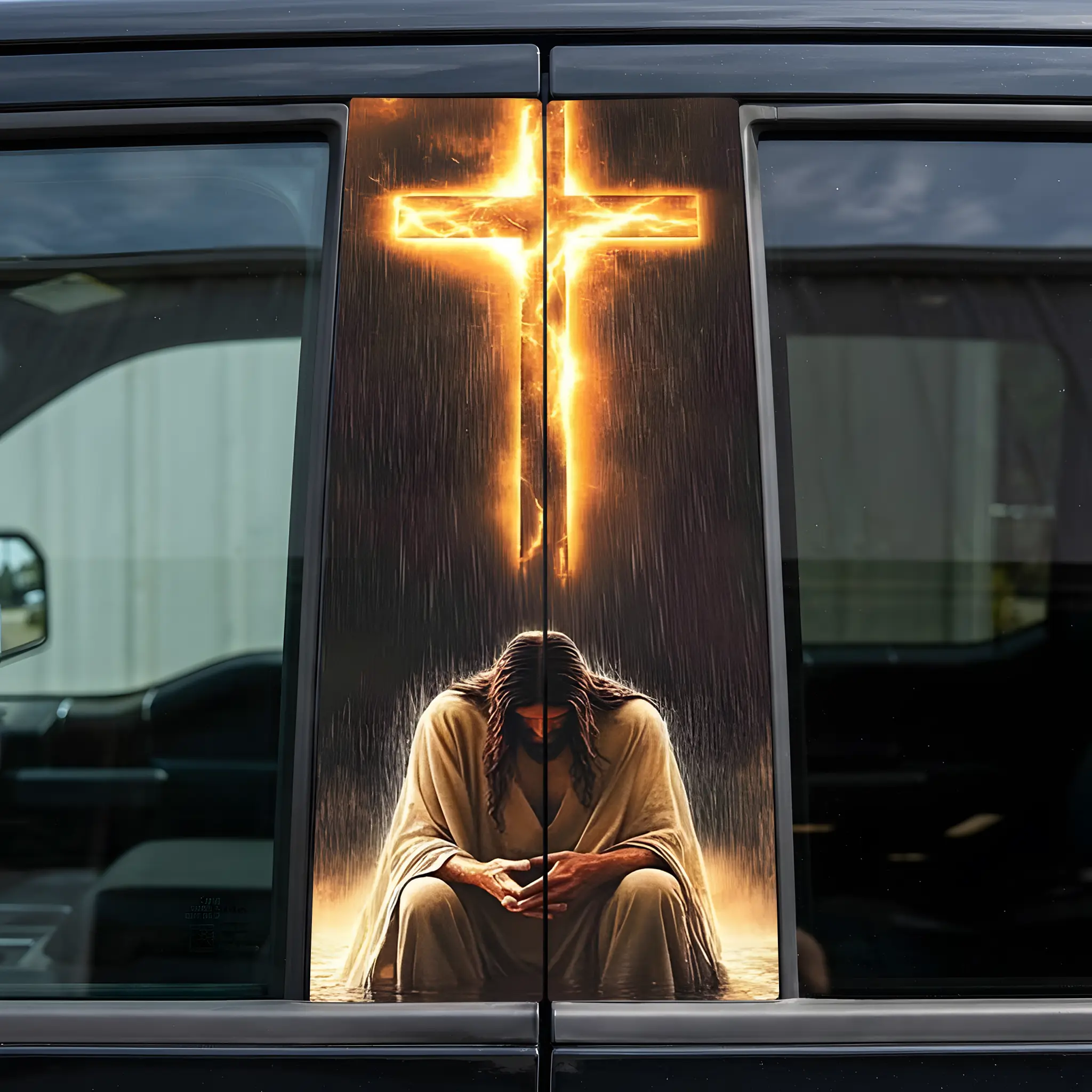 Jesus Bless You Car B-Pillar Sticker Durable Material Easy Installation Versatile for Various Car Models Enhances Vehicle Look Decal For Cars Decoration