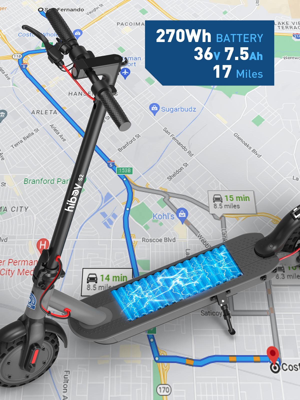 Hiboy S2 Electric Scooter lightweight folding escooter for adults commuter with peak 500W motor and 38V 7.5Ah battery