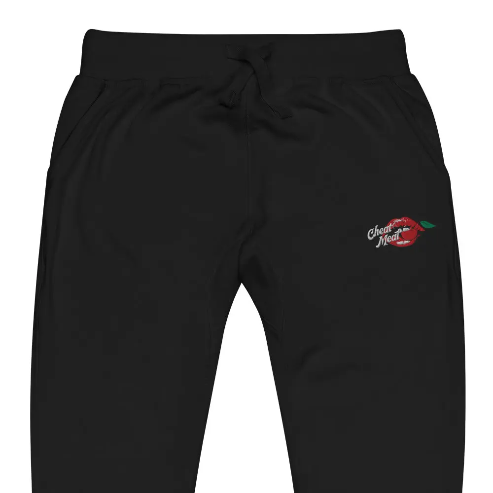 Cheat Meal Unisex Fleece Sweatpants - All Seasons Comfortable Casual Everyday Wear with Charcoal Heather Blend & Embroidered Logo