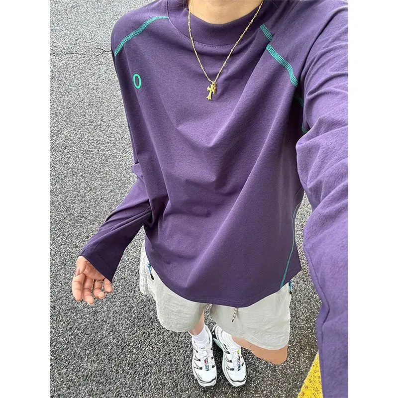 Unisex Purple Ice Silk Quick-Drying Long-Sleeved Sunscreen Sport Top - Breathable Lightweight Top, Exercise Activewear, Athletic Fashion Activewear for Outdoor Running, Cycling, Hiking/Light Outdoor