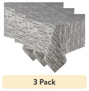 (3 pack) Mainstays B&W Striped Cotton Polyester Tablecloth, 60" x 84"