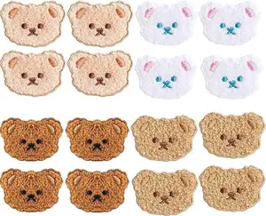 16 Pcs Cartoon Bear Embroidery Patches, Cute Bear Patches for Clothing, Embroidered Sew Applique Repair Patch Jean Patches, Sew On/Iron On Patches for Clothes Hat Bag Kid's Clothing DIY Accessories