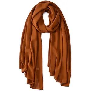 Chiffon  Wraps for Women - Solid Color Fashion Bubble Chiffon Scarf Hijab