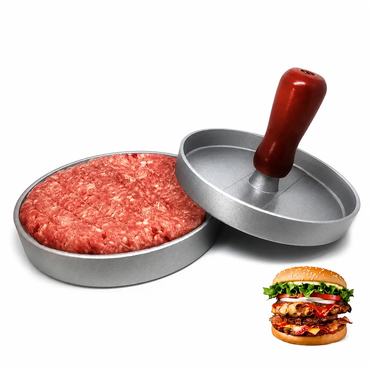 Multi-Purpose Patty Maker Non-Stick Burger Press, for Crafting Beef, Meat and Cheese Patties, Compact Kitchenware, Ideal Cooking Supply for Kitchen, Barbecue and Grill