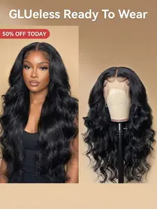 New Upgraded Glue-Free Harmonious HD Transparent 13x4 Frontal Wig P4/27 High Shine Brazilian Body Wave Pre-Bleached Synthetic Hair