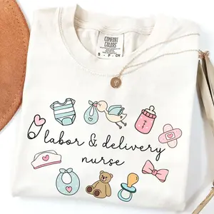 Labor And Delivery Nurse T-Shirt - Comfort Shirt Doodle Gift For L&D Nurse Labor And Delivery Unit