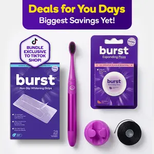 Cosmic Pink Nova Sonic Toothbrush & Whitening Bundle- Includes AAA Battery Sonic Toothbrush,  Wall Mount, Watermelon Mint Aroma Black Expanding Floss