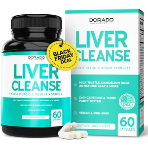 Liver Cleanse Support with 27-in-1 Formula - Milk Thistle, Dandelion Root, Turmeric, Artichoke Extract & More - Liver Support Supplement - 3rd Party Tested & Vegan Safe (60 Count)
