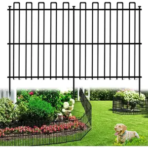 25 Panels No Dig  Barrier Fence, 32in(H) x 49ft(L) Garden Edging Border Fencing, Rustproof Metal Stakes Decorative Garden Fence,  Digging  Fencing Barrier for Outdoor, Yard, Patio