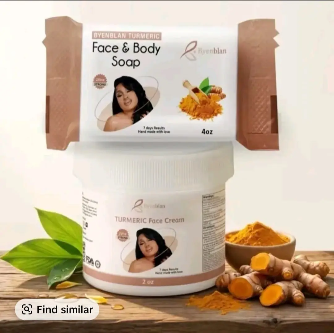 Byenblan  Miniset Turmeric, Face Cream 2oz, Face & Body Soap