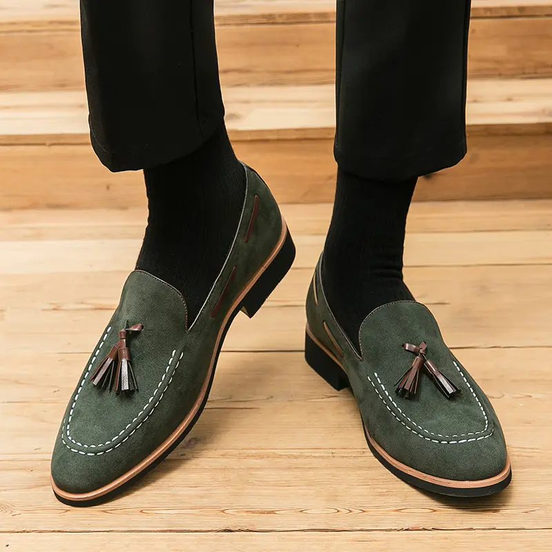Men's Fashionable Casual Tassel Decor nubuck Slip-on Shoes, Tassel Loafers lMen,Simple Design Elegant Plain Round ToeLoafers, BusinessStyle Temperament Flats for Daily Wear, TasselShoes,Valentine's Day, Gift for Him,Footwear Boy tiktoks