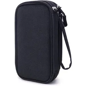 Diabetic Supplies Travel Case Organizer for Test Strips, Lancets, Needles, Lancing Device, Glucose Meter, Alcohol Wipes, Insulin Pens, Syringes, Diabetes Testing Kit Storage Bag (Black)