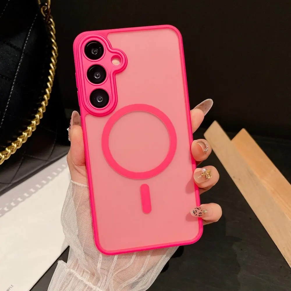 Fin Magnetic Matte Case For Samsung Galaxy S26 Ultra S25 Edge S24 S23 Ultra Plus FE A17 A26 A56 A36 A16 For Magsafe Shockproof Cover