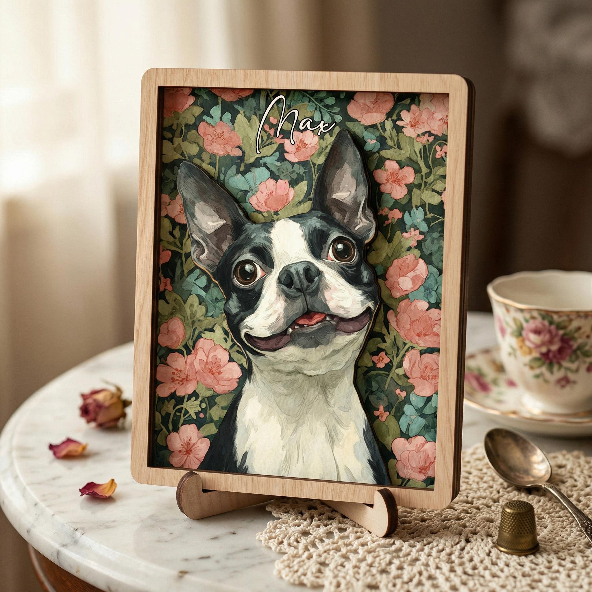 Personalized Pet Memorial Photo Frame, Custom Dog Remembrance Wooden Frame, Pet Loss Sympathy Gift