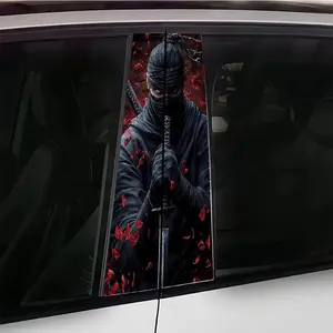 2pc Ninja Sword B Pillar Car Sticker, Car Decals, Dark Style, Petals Waterproof, Easy to Apply, Durable Design for Cars Suv Mpv