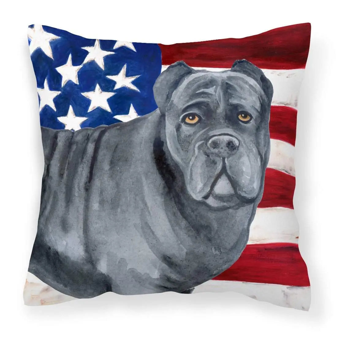 Cane Corso Patriotic Fabric Decorative Pillow BB9694PW1818