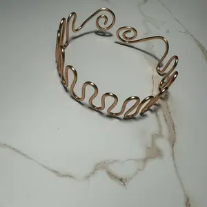 Handmade Copper Wire Bangle Cuff Adjustable Size Unique Stylish Accessory for Any Outfit Durable Long Lasting Material
