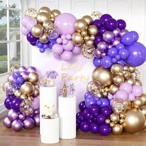 Purple and  Balloon Arch Kit,154pcs 5 10 12 18inch Pastel Lilac Metallic Purple  and Confetti Balloons for Violet Theme Prom Lavender  Shower Engagements Anniversary Birthday Decor