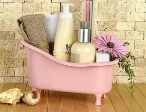 Mini Bathtub Organizer Box - Bathroom Accessory for Soap, Shampoo - 5.7x9.4x4.2 Inches