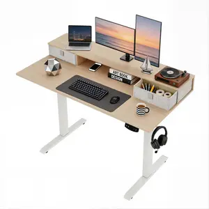 L-Shaped Electric Standing Desk, 63 x 55 Inch Adjustable Corner Desk, 180 lbs Capacity，Memory Controller & 3 Height Presets for Home Office, Gaming