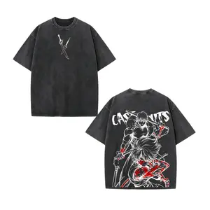 Heavenly Restriction Toji Maki Graphic Tee Jujutsu Kaisen Cursed Swords Print Shirt Unisex Vintage Distressed Cotton T-Shirt