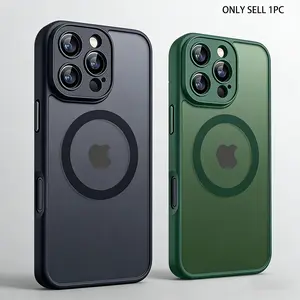 Matte magnetic skin suction is suitable for high-quality matte transparent protective cases of iPhone 17/17Air/16/15/14/13 Pro/12/11 Max Plus/16E, compatible with Magsafe wireless charging new male and female protective cases