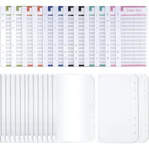 70 count A6 Expense  6-Hole Punched Budget Sheets Include 60 count Expense  Budget Sheets 6 count 6 Holes Zipper  Envelopes 4 count 6 Ring Notebook Card Binder Pockets
