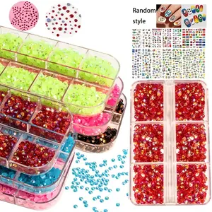 10000pcs Nail Art Flat Back Rhinestones Set, Includes Pen and Tweezers, Ideal for DIY Crafts, Clothing, Fabric, World Cup Nail Stickers