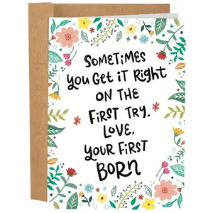 Funny Mother’s Day Card, Sarcastic Mom Card, 5x7 Inch Individual Greeting Card with Kraft Envelope, Humorous Mother’s Day Card, Bird Card, Hilarious & Heartfelt Message, Grandmother or Wife,Really Great Mom Terrific Best Mom Ever Card, Sarcastic Mom Gift