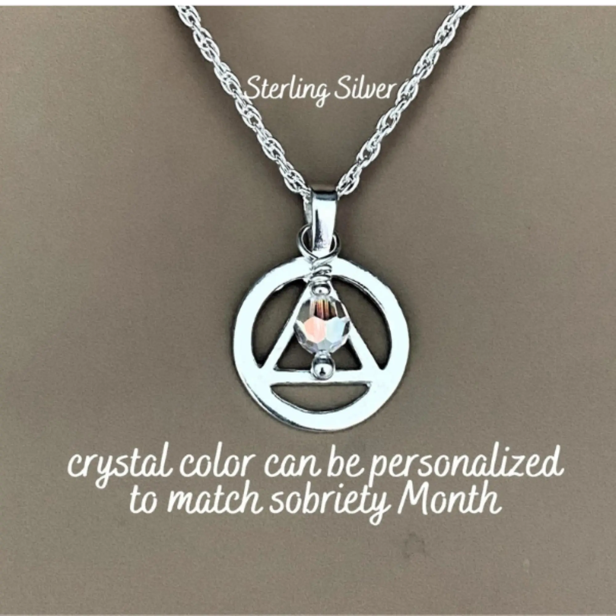 Womens Recovery Sobriety Month Necklace